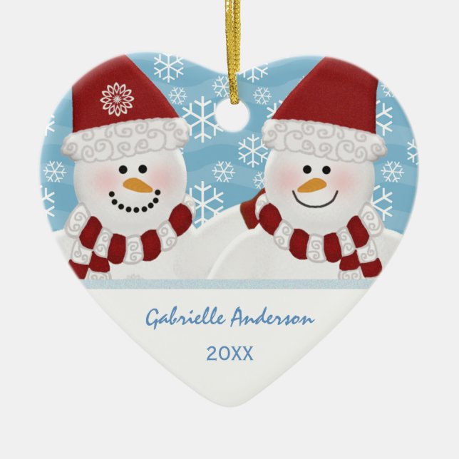 Personalised Snowman Ornament (Front)