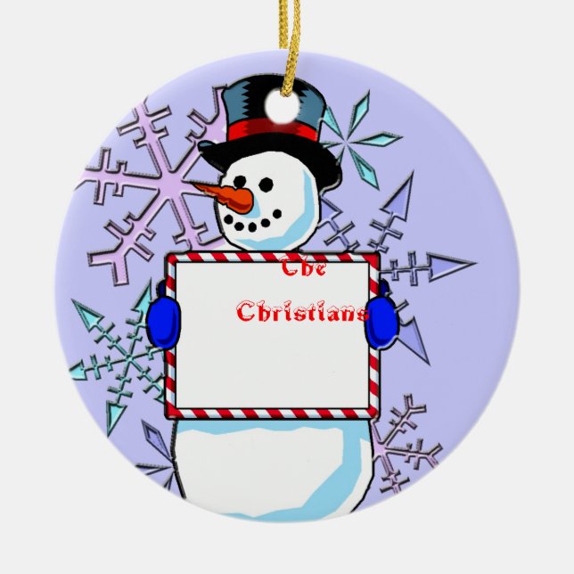 personalised snowman ornament (Front)