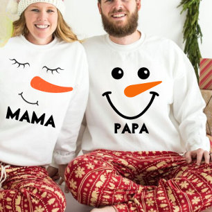 Personalised Snowman "PAPA" Matching Family Hoodie
