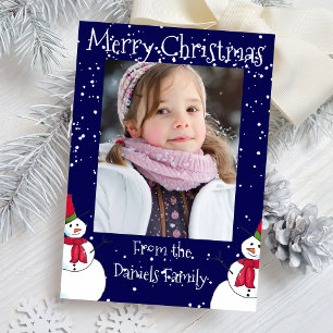 Personalised Snowman Photo Christmas Card