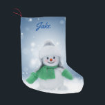 Personalised Snowman Small Christmas Stocking<br><div class="desc">Personalised Snowman</div>