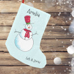 Personalised Snowman Small Christmas Stocking<br><div class="desc">Great ready for snowman season with this cute Christmas stocking.  Easily personalised to create a unique and lasting holiday keepsake.</div>