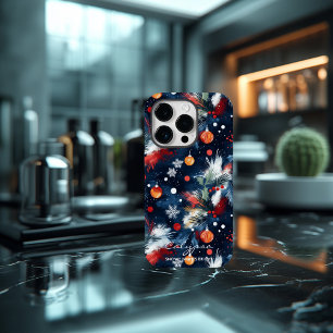 Personalised Snowy Nights Christmas Case-Mate iPhone 14 Pro Case