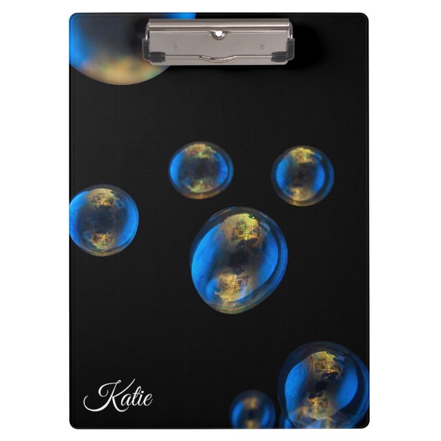 Personalised Soap Bubbles Design Clipboard (Front)