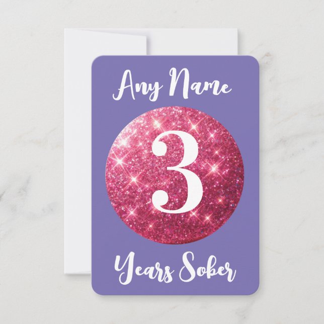 Personalised Sober Birthday Card Any Name  (Front)
