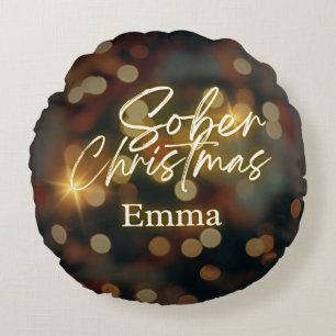 Personalised sober christmas round cushion