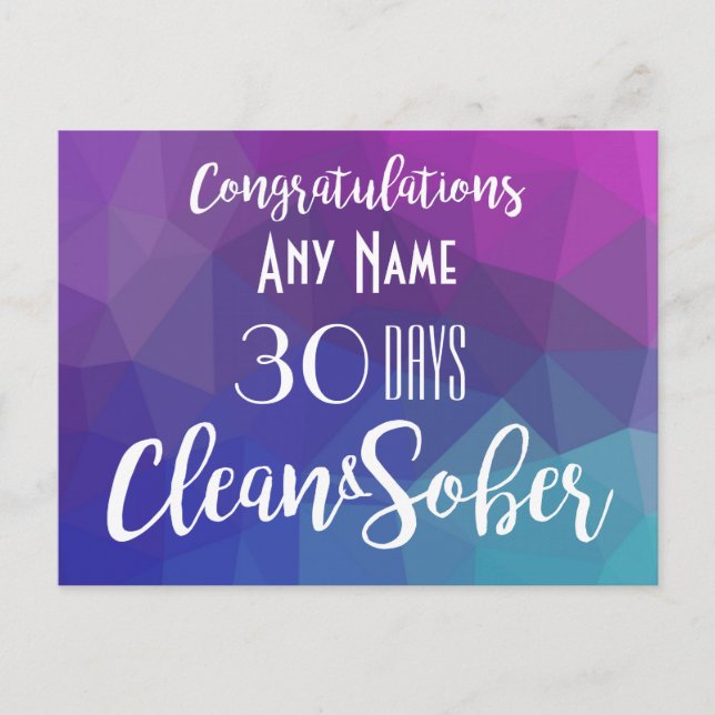 Personalised Sobriety Anniversary Birthday card (Front)