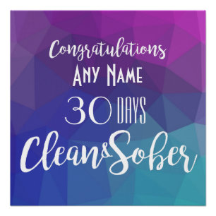 Personalised Sobriety Anniversary Birthday Poster