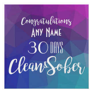 Personalised Sobriety Anniversary Birthday Poster