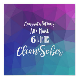 Personalised Sobriety Anniversary Birthday Poster