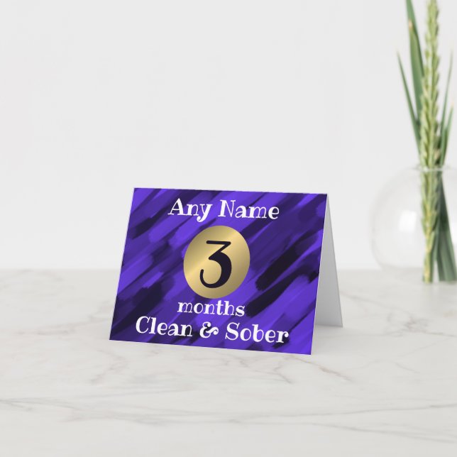 Personalised sobriety card any name months years  (Front)