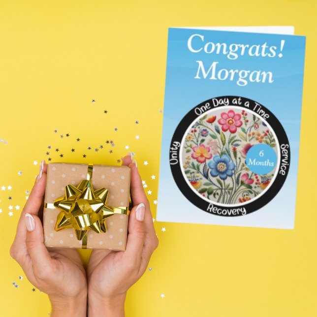 Personalised Sobriety Milestone Card - Floral (Creator Uploaded)