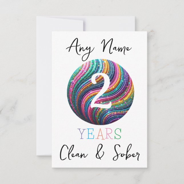 Personalised Sobriety Sober Birthday Anniversary  (Front)