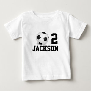 Personalised SOCCER Baby Boy Year Number T-Shirt