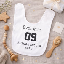 Personalised Soccer Baby Feeding Bib Name