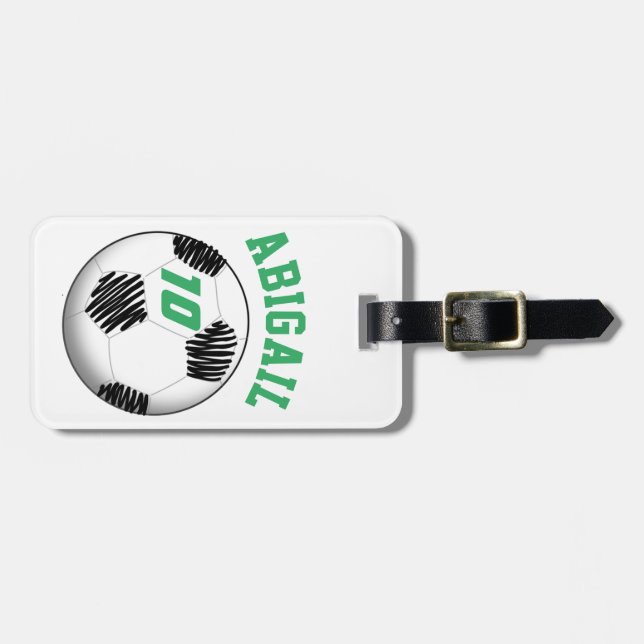 Personalised Soccer Bag Tag (Front Horizontal)