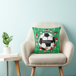 Personalised soccer ball and players cushion
