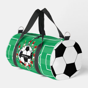 Personalised soccer ball and players duffle bag