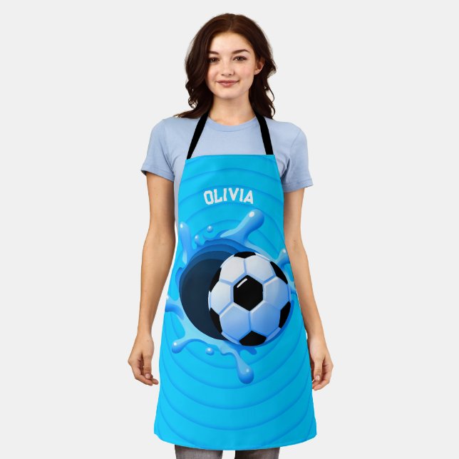 Personalised Soccer Ball Apron (Worn)