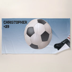 Personalised Soccer Ball Beach Towel
