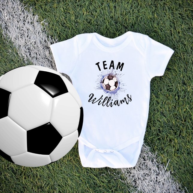 Personalised Soccer Ball Boys Cute Baby Bodysuit (Creator Uploaded)