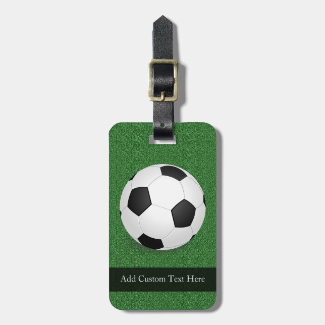 Personalised Soccer Ball Luggage Tag (Front Vertical)