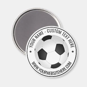 Personalised Soccer Ball Magnet with Custom Text