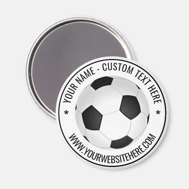 Personalised Soccer Ball Magnet with Custom Text (Front/Back)