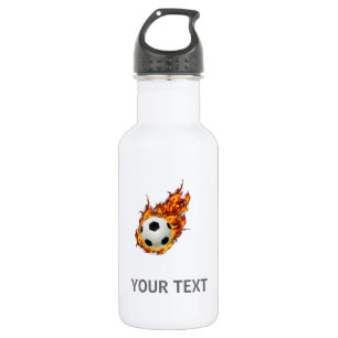 Personalised Soccer Ball on Fire 532 Ml Water Bottle