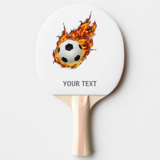 Personalised Soccer Ball on Fire Ping Pong Paddle