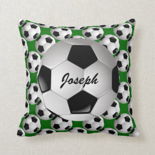 Personalised Soccer Ball on Football Pattern Cushion