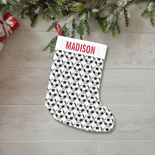 Personalised Soccer Ball Pattern Custom Small Christmas Stocking