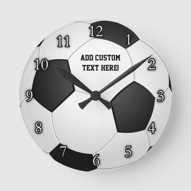 Personalised Soccer Ball Round Clock (Front)