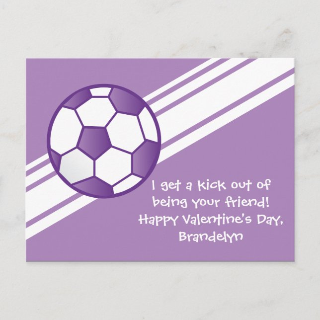 Personalised Soccer Ball Valentine's Day Cards (Front)