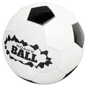 Personalised soccer ball with ripped hole design