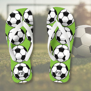 Personalised Soccer Ball with Team Name and Number Jandals