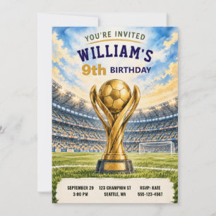 Personalised Soccer Birthday Party Invitation