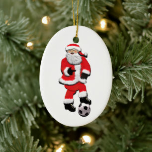 Personalised Soccer Christmas Ceramic Tree Decoration