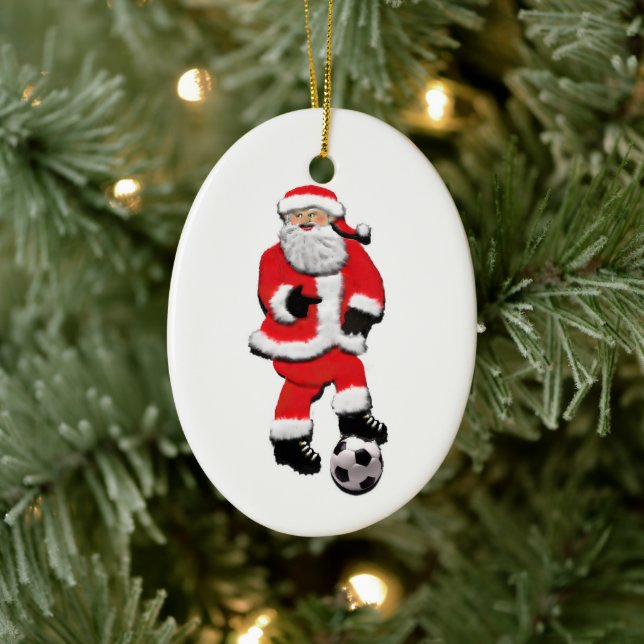 Personalised Soccer Christmas Ceramic Tree Decoration (Tree)