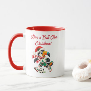 Personalised Soccer Christmas Toucan Kids Mug