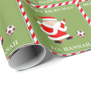 Personalised Soccer Christmas Wrapping Paper