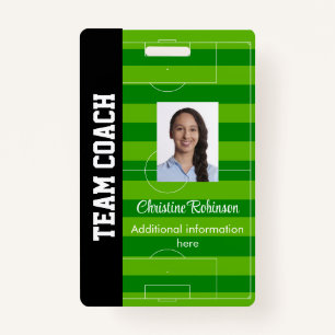 Personalised Soccer coach badge ID Badge