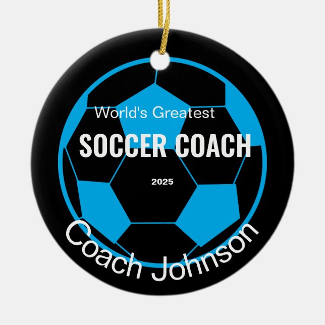 Personalised Soccer Coach  Ornament (Front)