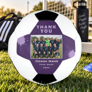 Personalised Soccer Coach Thank You Team Photo Ball