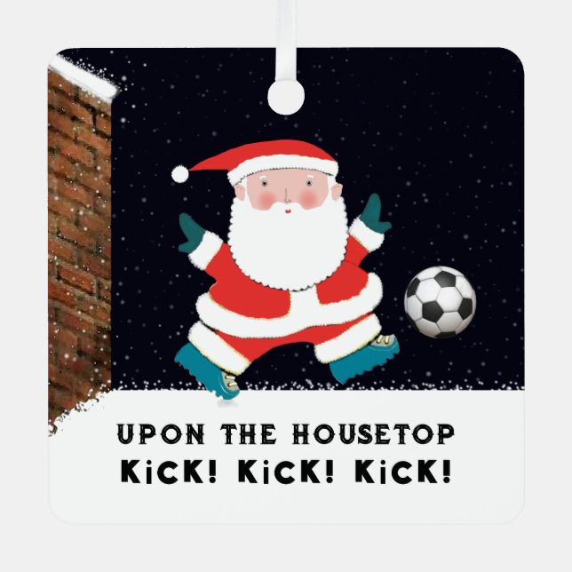 Personalised Soccer Collectable Metal Tree Decoration (Front)