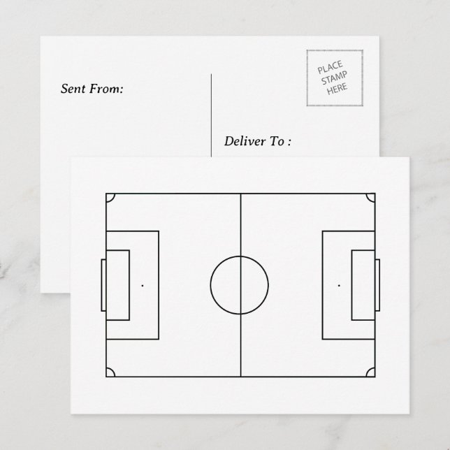 Personalised Soccer Field Postcard (Front/Back)