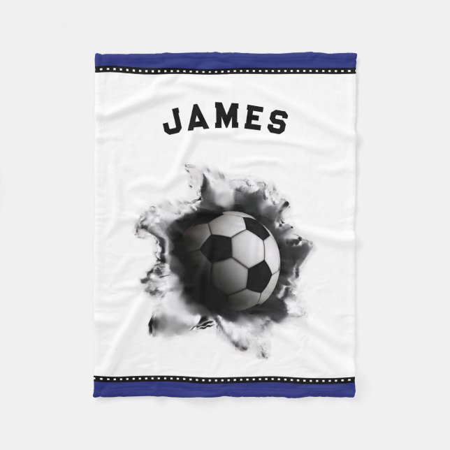 Personalised Soccer Fleece Blanket (Front)