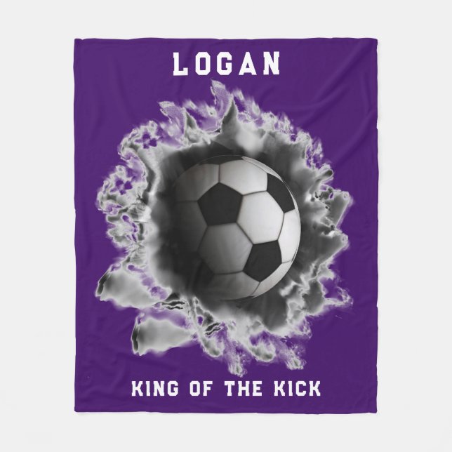 Personalised Soccer Fleece Blanket (Front)