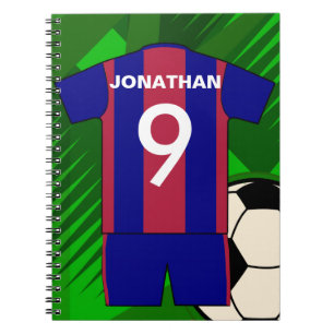 Personalised Soccer football Jersey Spiral Notebook
