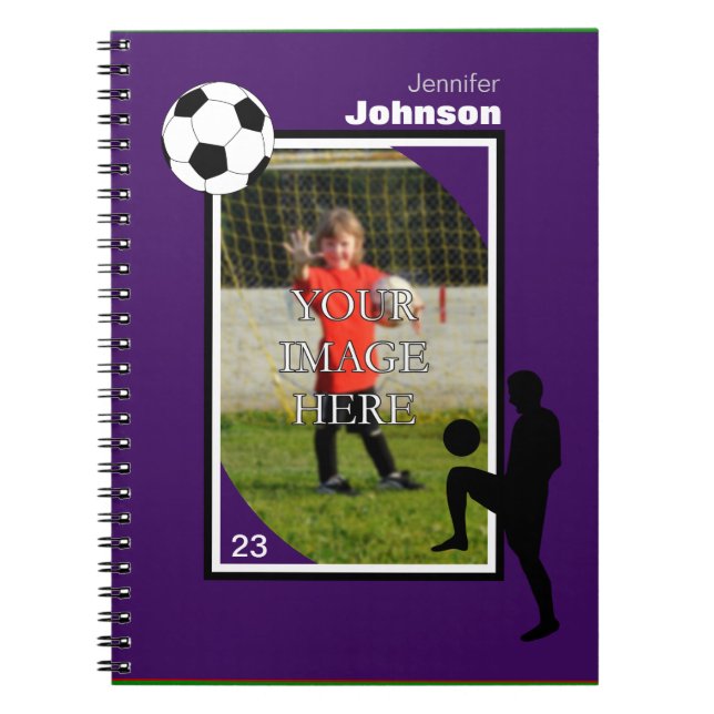 Personalised Soccer/Football Notepad Spiral Notebook (Front)